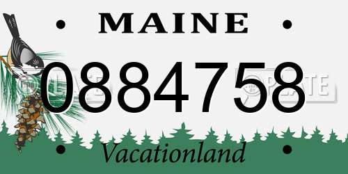 0884758 Maine License Plate