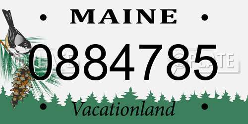 0884785 Maine License Plate