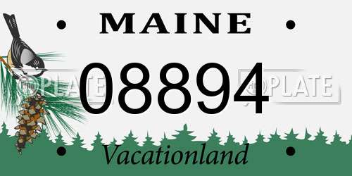 08894 Maine License Plate