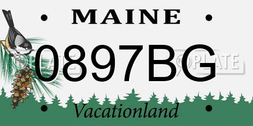 0897BG Maine License Plate