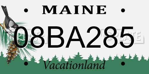 08BA285 Maine License Plate