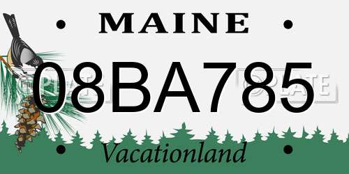 08BA785 Maine License Plate