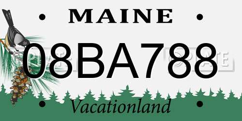 08BA788 Maine License Plate