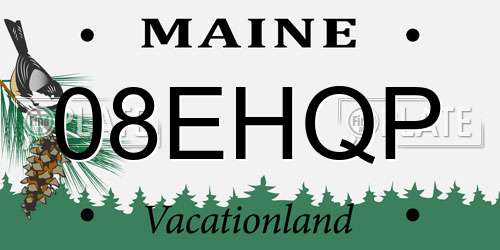 08EHQP Maine License Plate