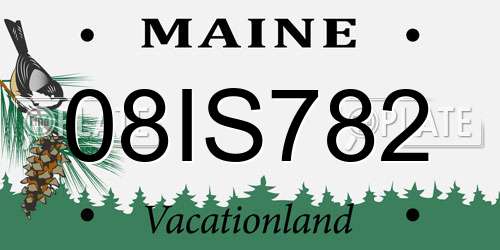 08IS782 Maine License Plate
