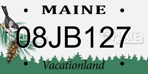 08JB127 Maine License Plate