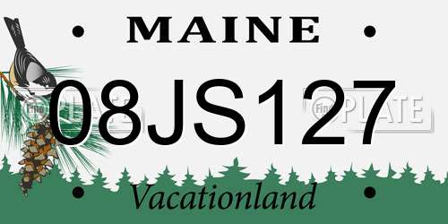 08JS127 Maine License Plate
