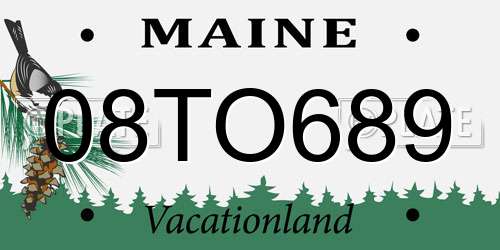 08TO689 Maine License Plate