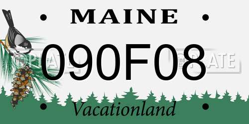 090F08 Maine License Plate
