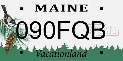 090FQB Maine License Plate