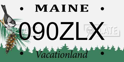090ZLX Maine License Plate