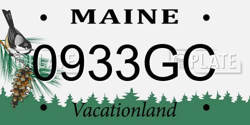 0933GC Maine License Plate