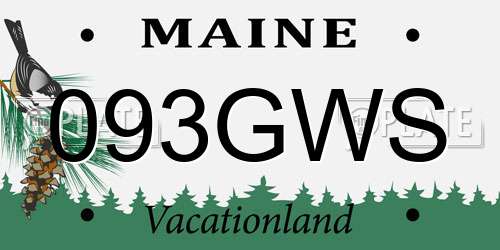 093GWS Maine License Plate