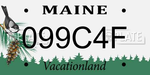 099C4F Maine License Plate