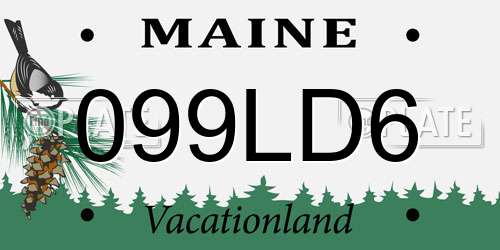 099LD6 Maine License Plate