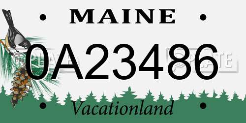 0A23486 Maine License Plate