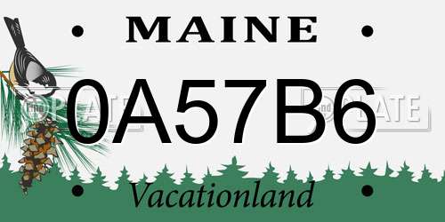 0A57B6 Maine License Plate