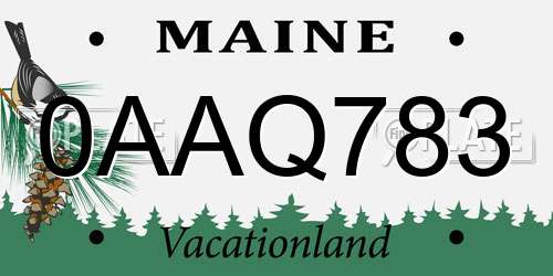 0AAQ783 Maine License Plate