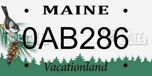 0AB286 Maine License Plate