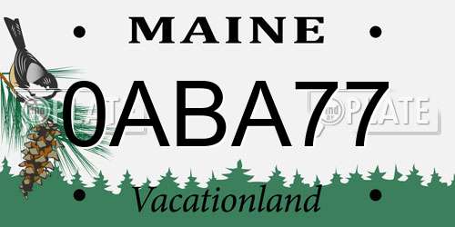 0ABA77 Maine License Plate