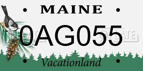 0AG055 Maine License Plate
