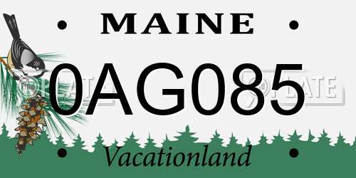 0AG085 Maine License Plate