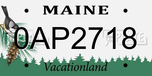 0AP2718 Maine License Plate