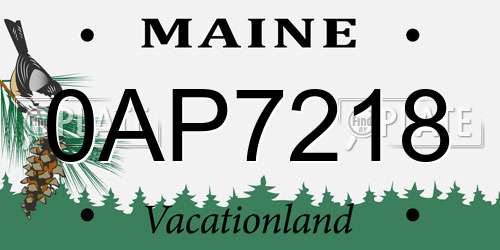 0AP7218 Maine License Plate