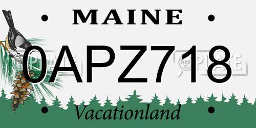 0APZ718 Maine License Plate