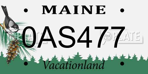 0AS477 Maine License Plate
