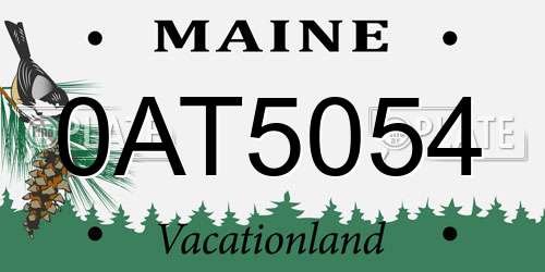 0AT5054 Maine License Plate