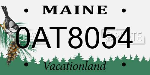 0AT8054 Maine License Plate