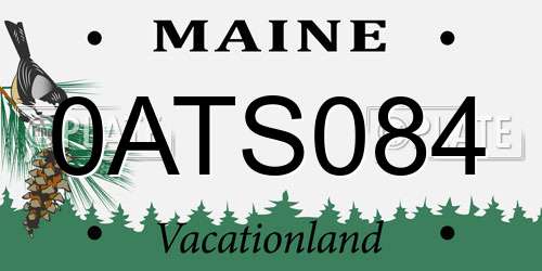 0ATS084 Maine License Plate