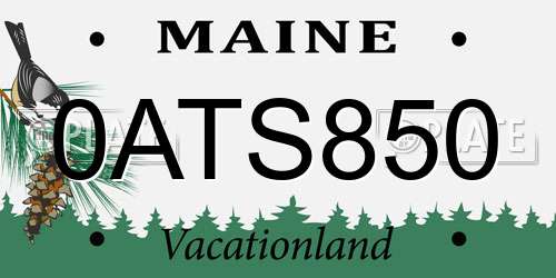 0ATS850 Maine License Plate
