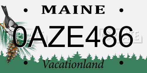 0AZE486 Maine License Plate