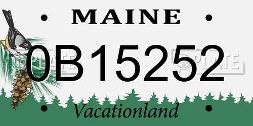 0B15252 Maine License Plate