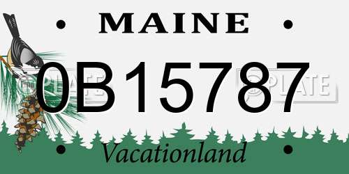 0B15787 Maine License Plate