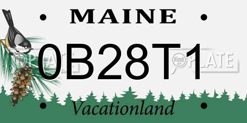 0B28T1 Maine License Plate