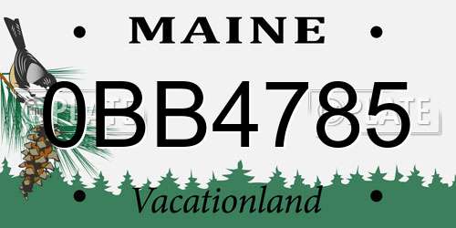 0BB4785 Maine License Plate