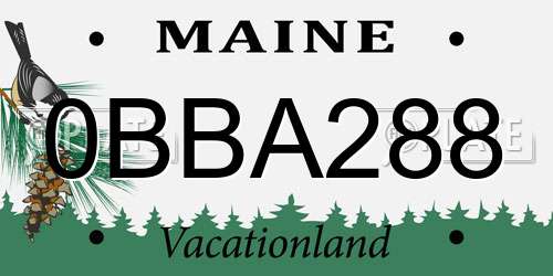 0BBA288 Maine License Plate