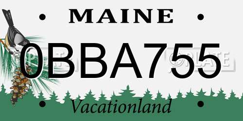 0BBA755 Maine License Plate
