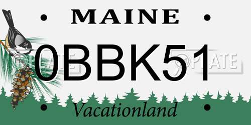 0BBK51 Maine License Plate