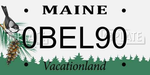 0BEL90 Maine License Plate