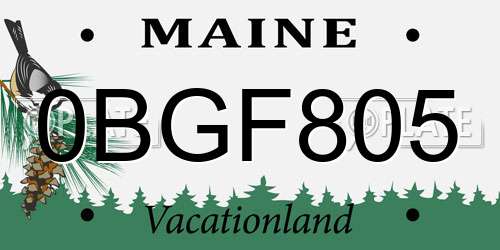 0BGF805 Maine License Plate