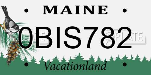 0BIS782 Maine License Plate