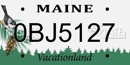 0BJ5127 Maine License Plate