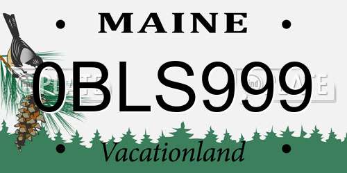 0BLS999 Maine License Plate
