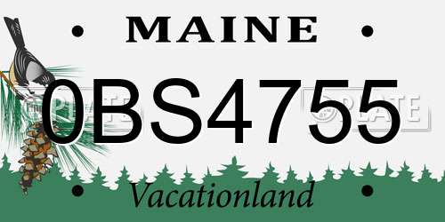 0BS4755 Maine License Plate