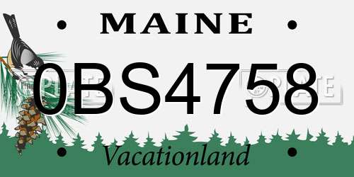 0BS4758 Maine License Plate