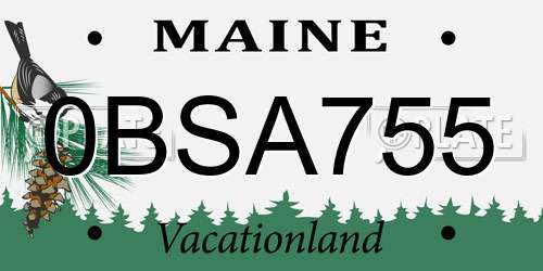 0BSA755 Maine License Plate